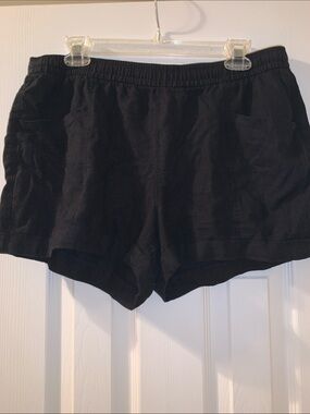Old Navy Black Elastic-Waist linen Shorts